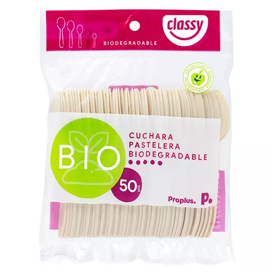 Cuchara biodegradable classy con 50 pzas.