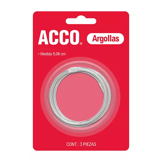Argollas 2" ACCO medida: 2 "s (5.08 cm).