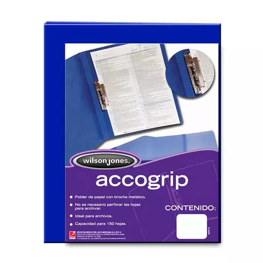 Folder accogrip carta ACCO color azul obscuro con palanca