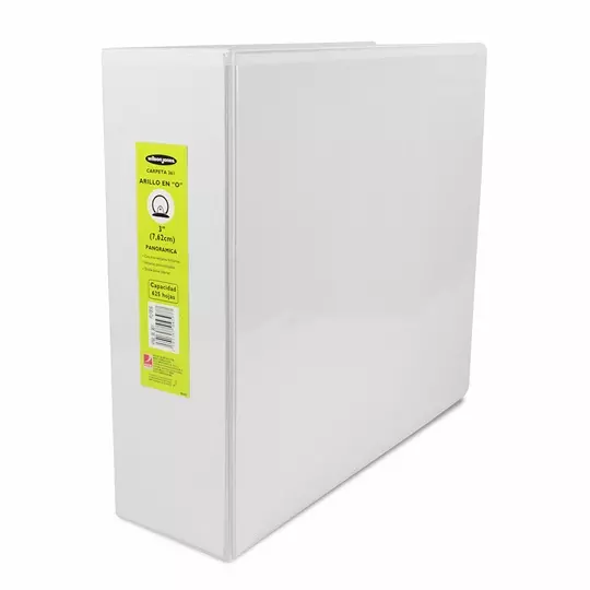 Carpeta panorama herraje O 3" ACCO color blanca, tamaño carta