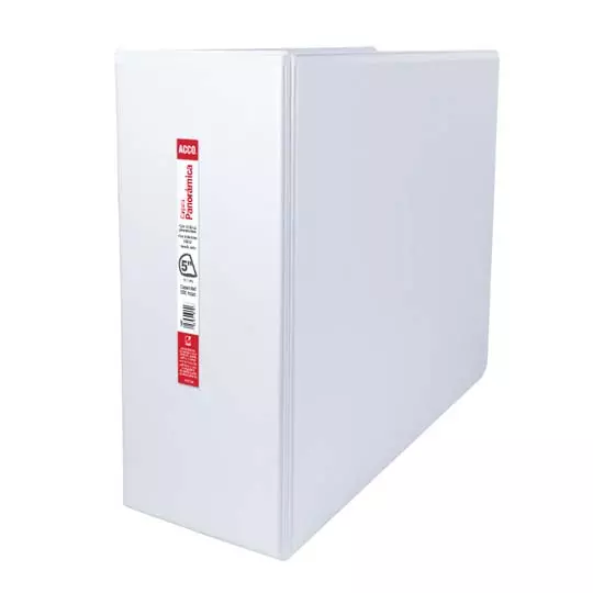 Carpeta panorama herraje D 5" ACCO color blanca, tamaño carta