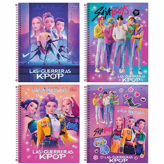 Cuaderno Tilibra profesional espiral, cuadro chico, guerreras k-po 80 hojas 1