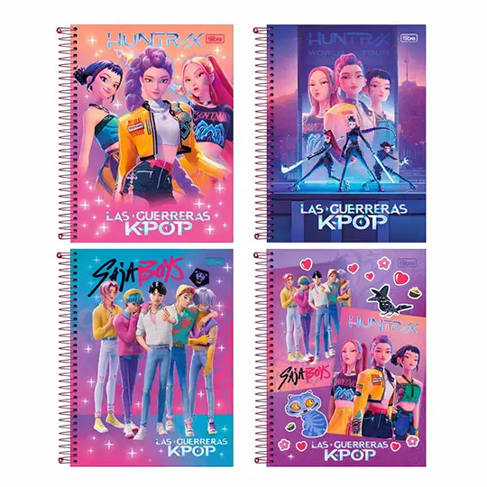 Cuaderno Tilibra profesional espiral, raya, guerreras k-pop 160 hojas 1 pieza