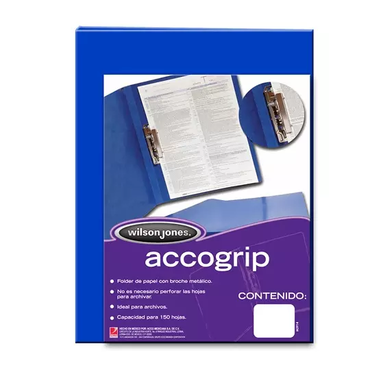 Folder accogrip oficio ACCO color azul obscuro con palanca