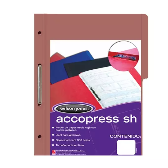 Carpeta pressboard Accopress sh ACCO oficio color caoba con broche de 8 cm