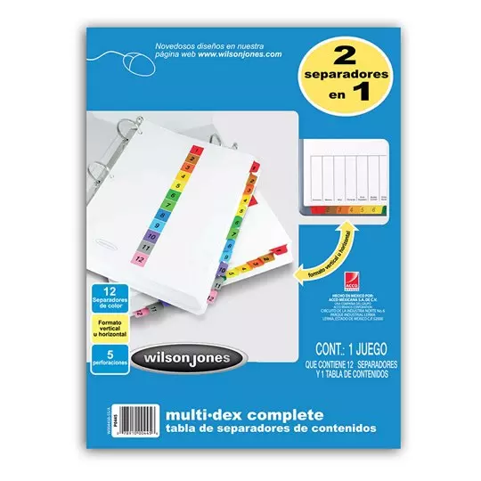 Separador multidex 12 divisiones ACCO tamaño carta