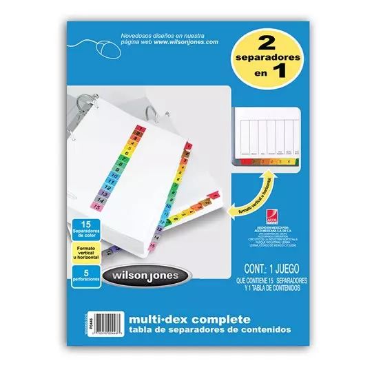 Separador multidex 15 divisiones ACCO tamaño carta