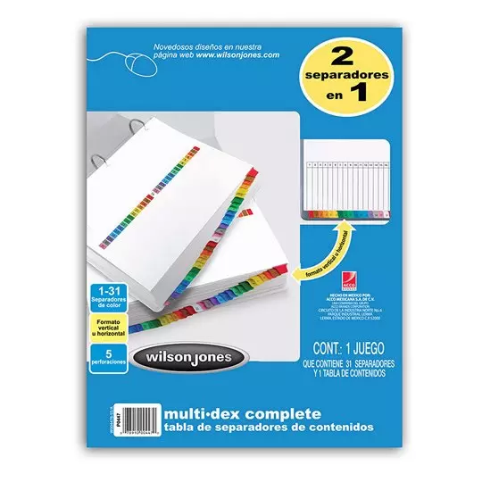 Separador multidex 31 divisiones ACCO tamaño carta