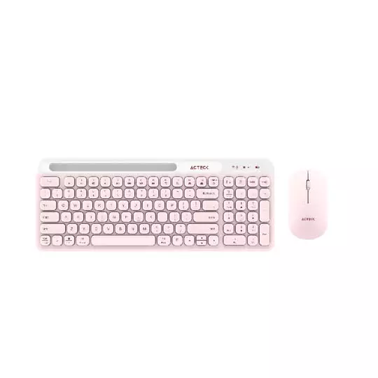 KIT TECLADO Y MOUSE ACTECK INALÁMBRICO CREATOR VIRTUOS SILK MK720 COLOR ROSA