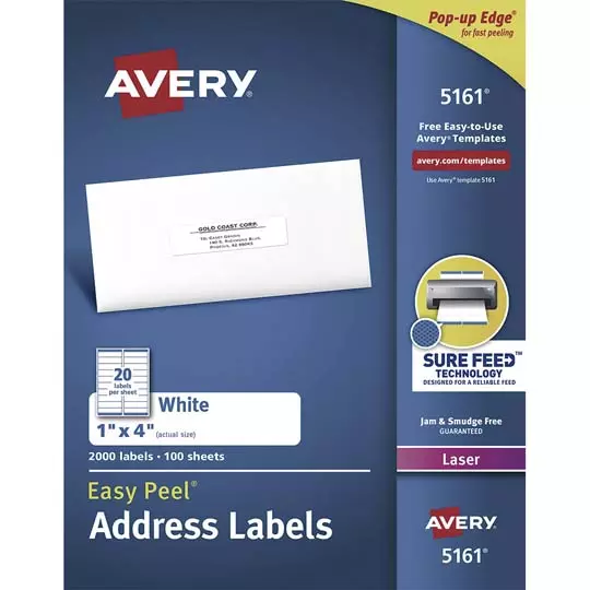 Etiqueta tecnología laser AVERY color blanco, 5161
