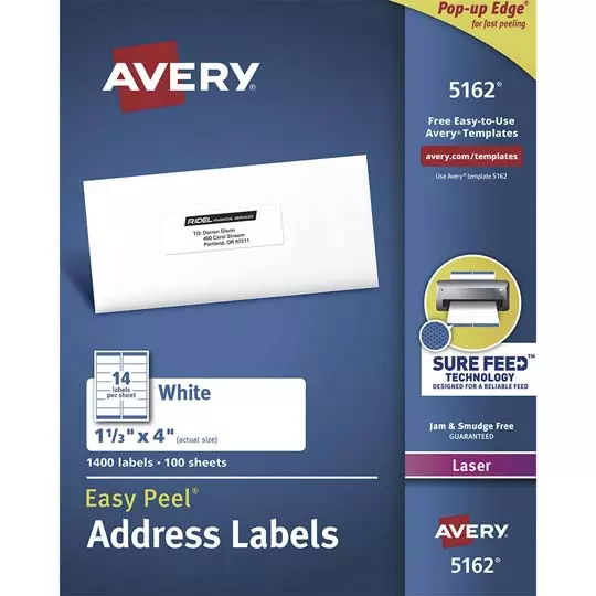 Etiqueta tecnología laser AVERY color blanco, 5162
