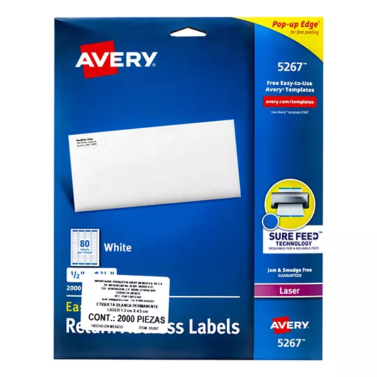 Etiqueta tecnología laser AVERY color blanco, 5267