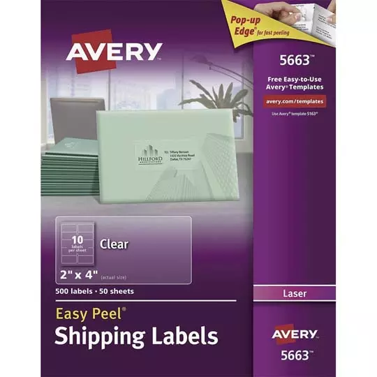Etiqueta tecnología laser AVERY traslúcida
