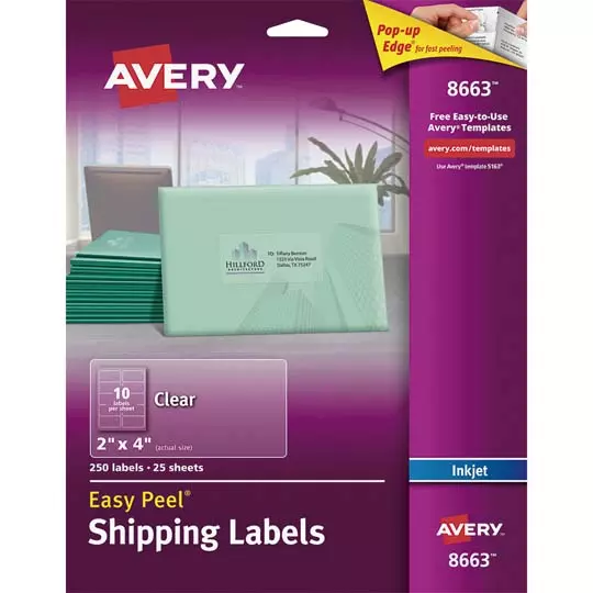 Etiqueta tecnología inkjet AVERY traslúcida