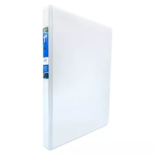 Carpeta panorámica con cristal Kinera oficio herraje 1 pulgada "O" color blanco