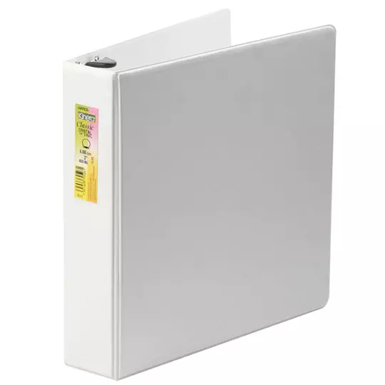 Carpeta panorámica con cristal Kinera carta herraje 2 pulgadas "O" color blanco