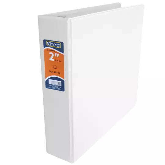 Carpeta panorámica con cristal Kinera carta herraje 2 pulgadas "D" color blanco