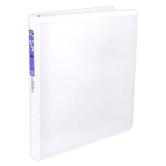 Carpeta panorámica con cristal Kinera carta herraje 1/2 pulgada "O" color blanco