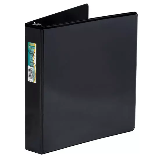 Carpeta panorámica con cristal Kinera carta herraje 1.5 pulgadas "O" color negro
