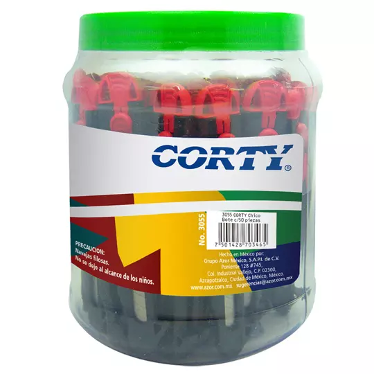 Cutter Corty 3000 chico de 9 mm bote con50 pzas