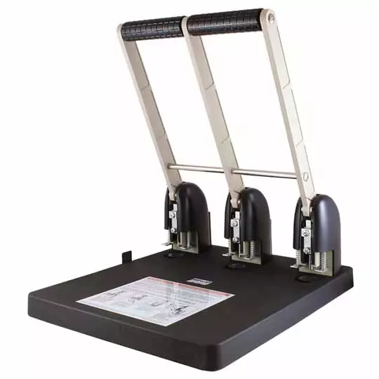 Perforadora KW-triO 953 uso rudo de 3 orificios perfora hasta 150 hojas