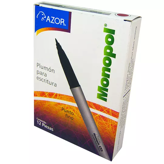 Plumón ultra fino Monopol 0.5 mm color rojo caja con 12 pzas