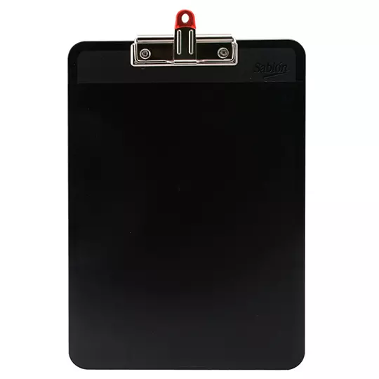 Tabla de plástico Sablón con I-Clip metálico tamaño carta color negro