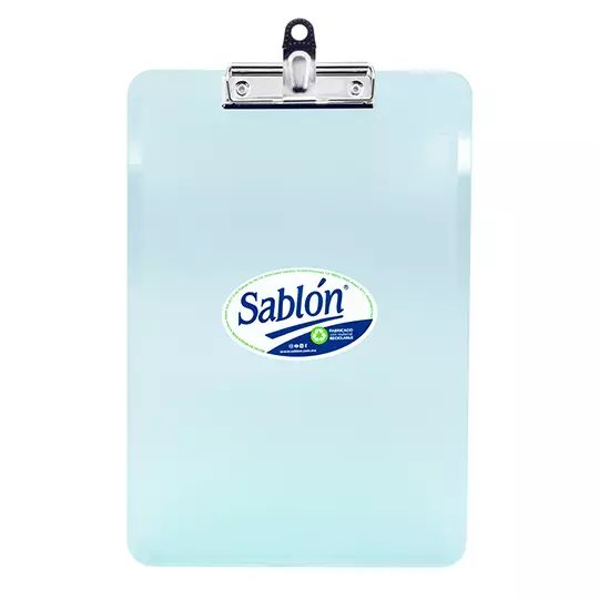 Tabla de plástico Sablón con I-Clip metálico tamaño carta color verde