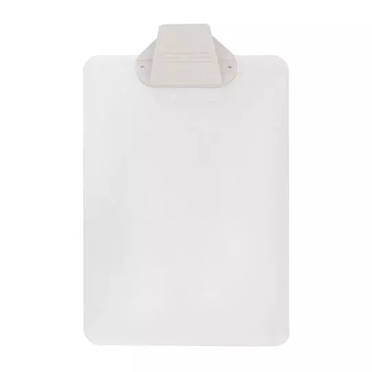 Tabla de plástico Sablón con broche plástico tamaño carta color cristal