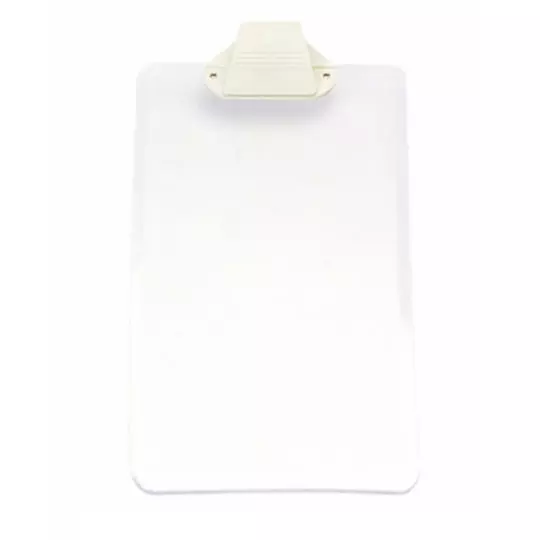 LM-Tabla de plástico Sablón con broche plástico tamaño oficio color cristal
