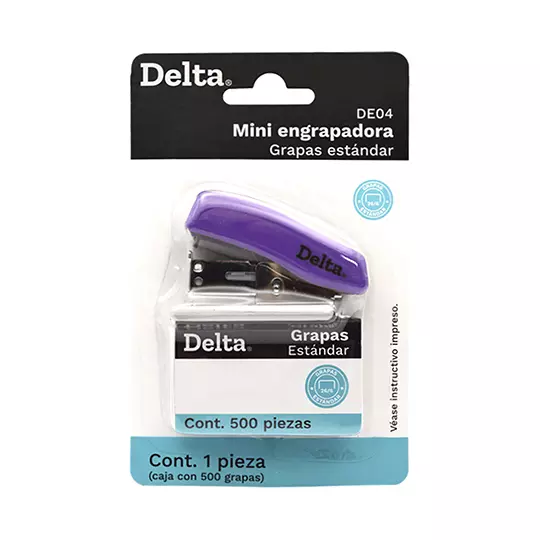Mini Engrapadora DELTA Escolar DE04 Incluye 500 Grapas