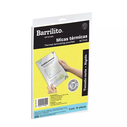 Mica termica Barrilito tamaño carta  8 milésimás