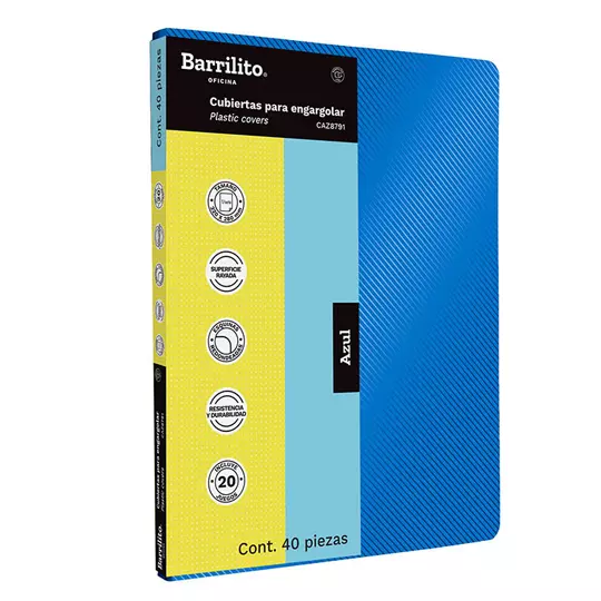 Cubierta plástica rayada azul Barrili con 40 piezas