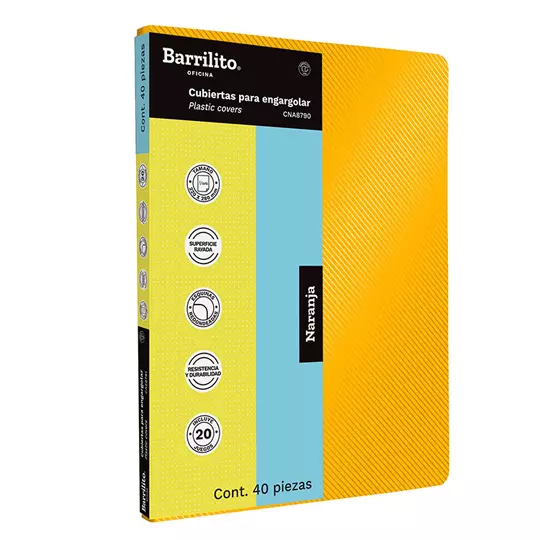 Cubierta plástica rayada naranja Barr to con 40 piezas