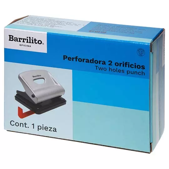 Perforadora 2 orificios Barrilito cuerpometálico