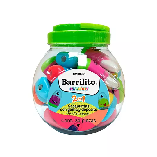 SACAPUNTAS MARCIANO BARRILITO BOTE C/24 PIEZAS