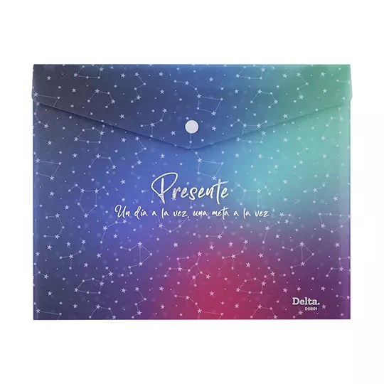 Sobre carta con broche y diseño Delta.