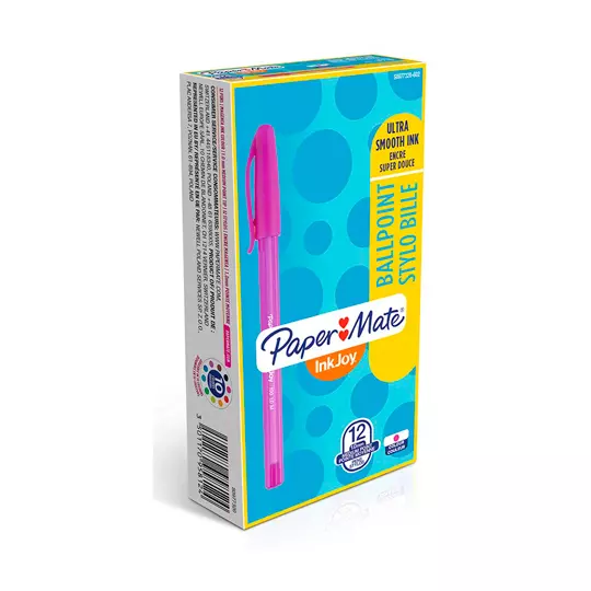 Boligrafo ST kilometrico magenta punto mediano caja con 12 piezas