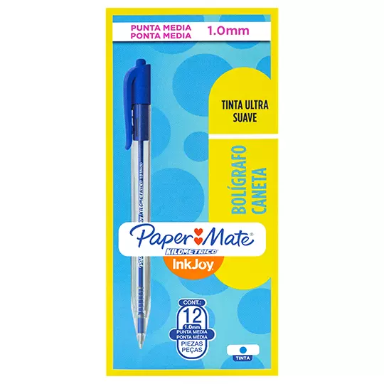 Boligrafo RT kilometrico azul punto mediano caja con 12 piezas