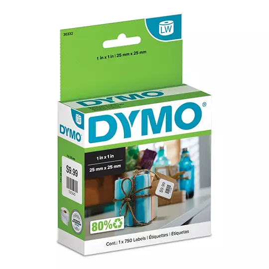 Etiqueta DYMO Label Writer negro sobre blanco 1 rollo con 750 etiquetas