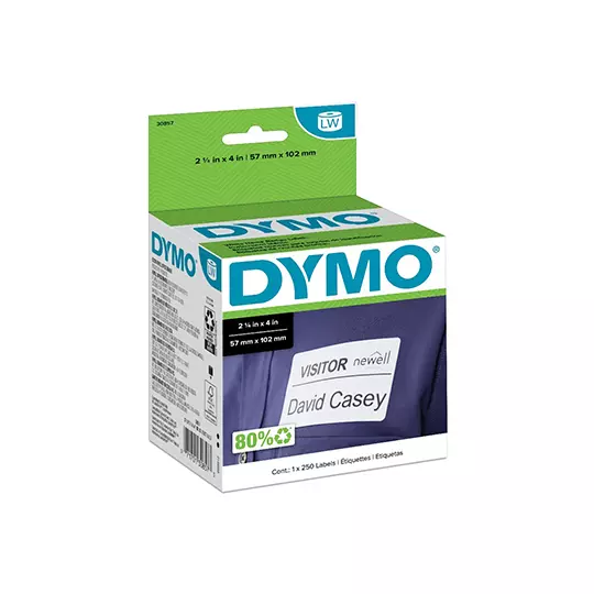 LM-Etiqueta Dymo Label Writer negro sobre blanco 57x104mm