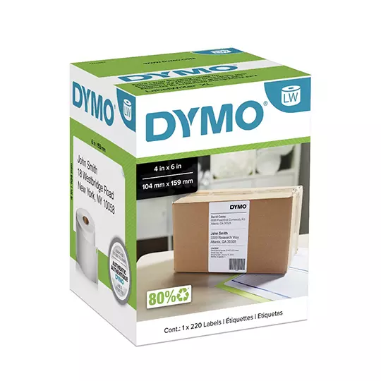 Etiqueta DYMO Label Writer negro sobre blanco 1 rollo con 220 etiquetas