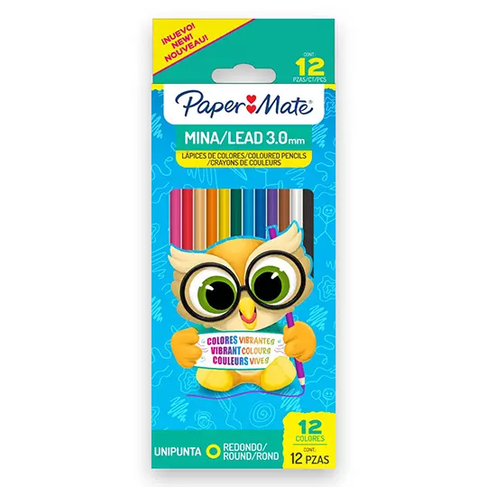 Colores largos Paper Mate caja con 12
