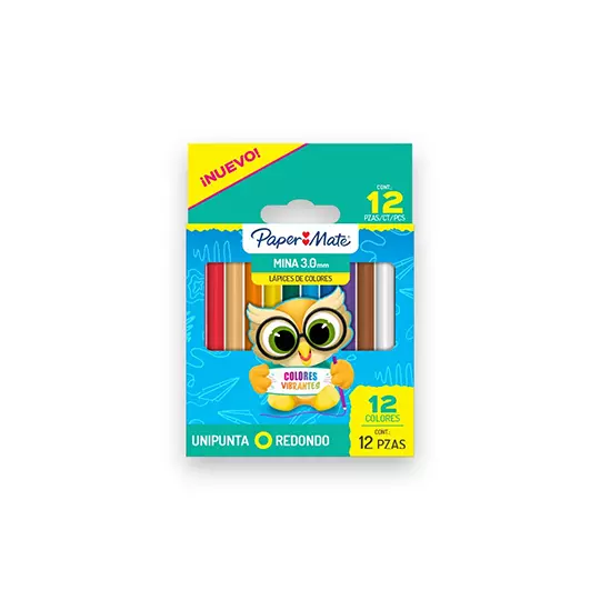 Colores cortos Paper Mate caja con 12