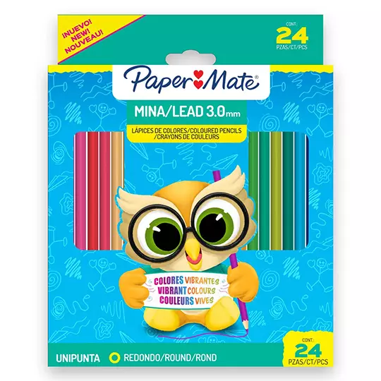 Colores largos Paper Mate caja con 24