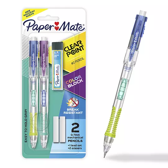 Lapicero Clear Point punto 0.7 mm, blíster con 2 piezas + minas y 2 gomas, 2221451