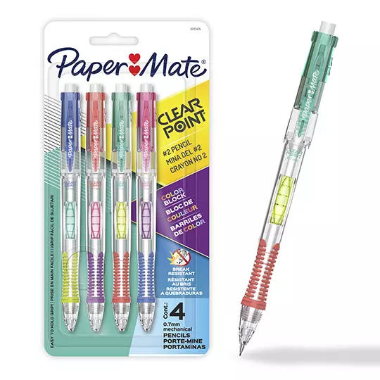 Lapicero Clear Point punto 0.7 mm, blíster con 4 piezas