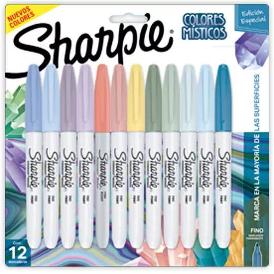 Marcador permanente Sharpie Mystics punto fino con 12 piezas