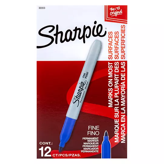 Marcador permanente Sharpie fino azul caja con 12 piezas