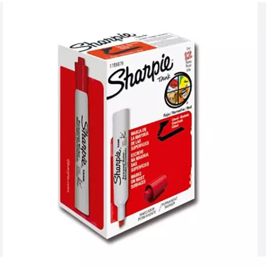 Marcador permanente Sharpie Tank rojo caja con 12 piezas